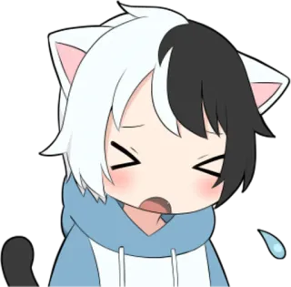 😫 Аниме, Кэтбой, Каваий, Милый, Стикер, Мультфильм telegram sticker
