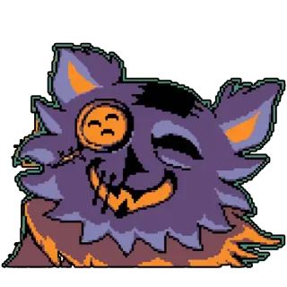 😆 pixel art, halloween, cute, cat, monster telegram sticker