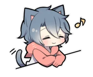 ☺️ animé, chat, mignon, kawaii, dessin animé, manga whatsapp sticker