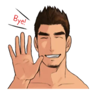 🚶 man, waving, anime, smile telegram sticker