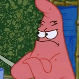 ⭐️ Patrick Star SpongeBob SquarePants patrick star, spongebob, cartoni animati, arrabbiato, infastidito, personaggio telegram sticker