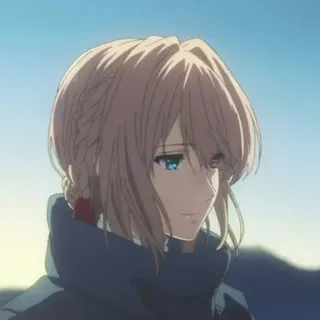 💎 Violet Evergarden Anime, Nữ, Nhân vật, Buồn, Cô gái telegram sticker