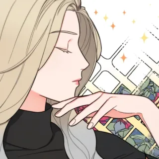 🖤 mulher, retrato, arte, ilustração, desenho animado, anime whatsapp sticker