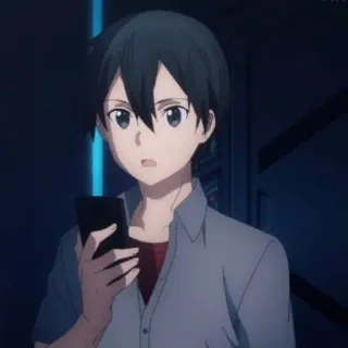 📱 Kirito Sword Art Online Anime, Manga, Kirito, Sword Art Online, Personaje, Masculino telegram sticker