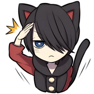 🫡 anime, cat, manga, kawaii, cute, sticker telegram sticker