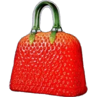 🫥 strawberry, handbag, fruit, purse, accessory, fashion, food telegram sticker