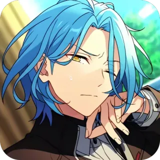 😒 Anime, Mangá, Desenho animado, Cabelo azul, Personagem, Masculino whatsapp sticker