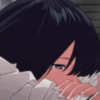 🖤 anime, chica, triste, emocional telegram sticker