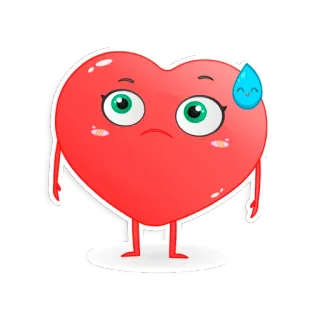 🙈 Herz, Emotion, Emoji, Cartoon, Süß, Schweiß, Angst telegram sticker