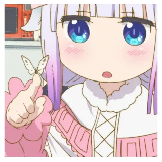 🛏 Kanna Kamui Miss Kobayashi's Dragon Maid Anime, Dragon, Mignon, Fille, Papillon telegram sticker