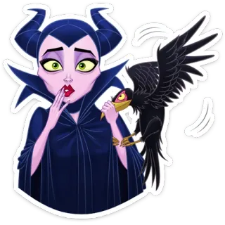 😮 Maleficent มาเลฟิเซนต์, ดิสนีย์, ตัวร้าย, การ์ตูน, แม่มด, เทพนิยาย, สติกเกอร์ telegram sticker