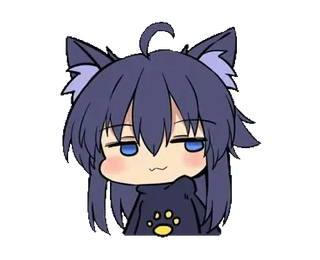 😏 Anime, Chica gato, Chibi, Dibujos animados, Sticker telegram sticker