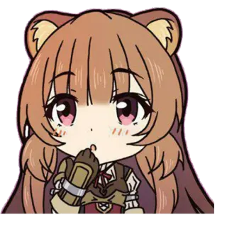 😦 Raphtalia The Rising of the Shield Hero anime, chibi, cute, isekai, fantasy, tanuki telegram sticker
