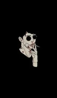 🚬 cigarette, smoking, person, illustration, dark, black telegram sticker