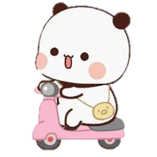 🐍 Panda, Roller, Süß, Kawaii, Tier, Cartoon whatsapp sticker