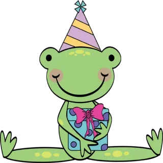 🎁 frog, birthday, party, gift, cute, animal telegram sticker