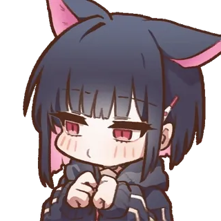 🥹 Anime, Katzenmädchen, süß, kawaii, Manga, Sticker whatsapp sticker