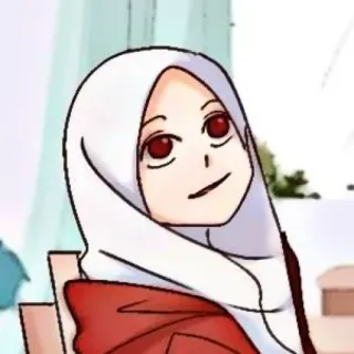 🌺 Hijab, Musulmano, Anime, Donna, Cartone animato, Islam whatsapp sticker