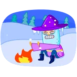 🥶 Ice King Adventure Time Ice King, Adventure Time, cartoon, snow, winter, fire telegram sticker