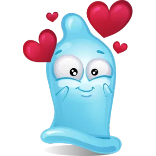 ❤ preservativo, protezione, sesso sicuro, amore, cuore, cartone animato, salute telegram sticker