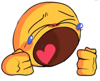 😭 Emoji, Chorando, Coração, Triste, Amarelo, Expressão telegram sticker