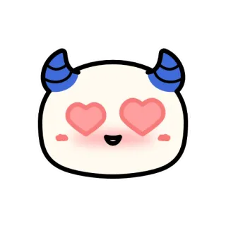 😍 diablo, lindo, monstruo, amor, cuernos, kawaii, ojos de corazón telegram sticker