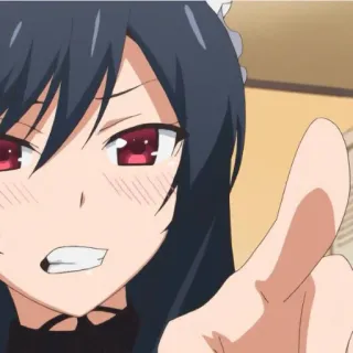 📗 Anime meisje, Middelvinger, Offensief, Meid telegram sticker