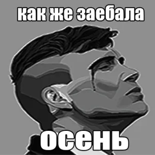 😪 КАК ЖЕ ЗАЕБАЛА ОСЕНЬ autumn, sad, person, crying, expression, season, emotional telegram sticker