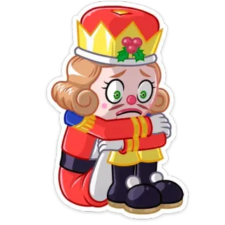 😰 นัทแครกเกอร์, การ์ตูน, เศร้า, ตัวละคร, ของเล่น whatsapp sticker
