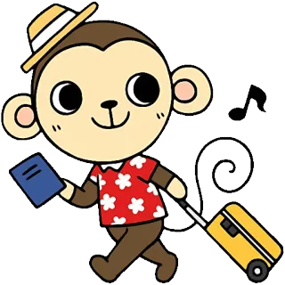 😃 monkey, travel, tourist, vacation, animal telegram sticker