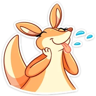 😛 kangaroo, animal, cute, cartoon, fun, playful, emoji telegram sticker