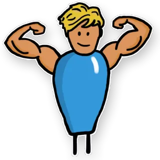 💪 Cartoon, Muskeln, Stark, Bodybuilding, Fitness, Mann telegram sticker