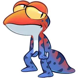 😞 Eidechse, Cartoon, Tier, Reptil, Lustig, Niedlich, Figur telegram sticker