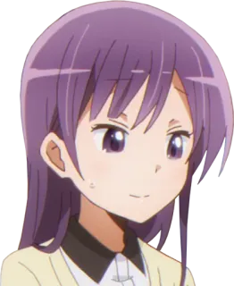 😅 Anime, Manga, Cartone animato, Capelli viola, Ragazza, Donna, Personaggio telegram sticker