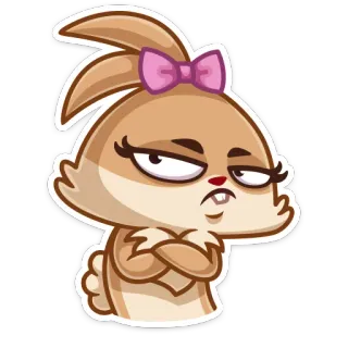 😒 kelinci, kartun, binatang, lucu, stiker whatsapp sticker