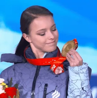 🥇 médaille d'or, jeux olympiques d'hiver, athlète, médaille, sports, gagnant telegram sticker