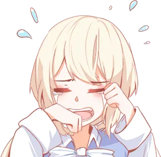 😭 anime, crying, sad, girl, tears telegram sticker