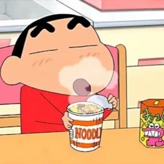🌱 Shin-chan Crayon Shin-chan NOODLE Cartone animato, Anime, Cibo, Noodles, Mangiare whatsapp sticker