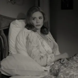 😐 Wanda Maximoff WandaVision ванда максимофф, алая ведьма, марвел, вандавижн, элизабет олсен, сериал, сериал whatsapp sticker