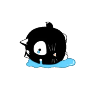 😢 gato, triste, llorando, animal, dibujos animados telegram sticker