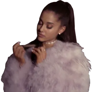 💅 Ariana Grande 가수, 유명인, 여자, 팝스타, 모피 코트 telegram sticker