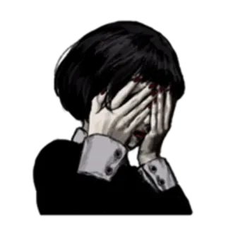 🫣 triste, chorando, desespero, emoção, facepalm, luto, melancolia telegram sticker