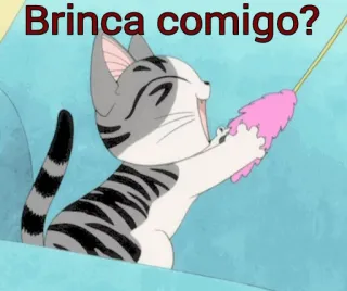 😁 Chi Chi's Sweet Home Brinca comigo? кот, аниме, милый, Chi's Sweet Home, играть, весело whatsapp sticker