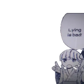 👉 Lying is bad! mentira, mau, mangá, anime, personagem, balão de fala telegram sticker