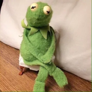 😕 Kermit Kermit la Rana, Muppet, rana, marioneta, sentado telegram sticker