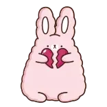 💔 kelinci, bunny, patah hati, sedih, kesal, imut telegram sticker