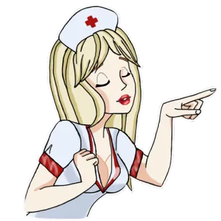😌 медсестра, медицина, женщина, здравоохранение, блондинка telegram sticker
