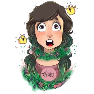 😮 漫画, イラスト, 挿絵, アート, ポートレート, キャラクター telegram sticker