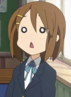 🌟 Yui Hirasawa K-On! anime, k-on, yui hirasawa, cute, schoolgirl, surprised telegram sticker
