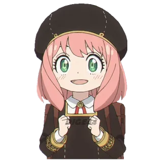 ☺️ Anya Forger Spy x Family Anya Forger, Spy x Family, Anime, Cartoon, Süß, Mädchen, Aufkleber telegram sticker